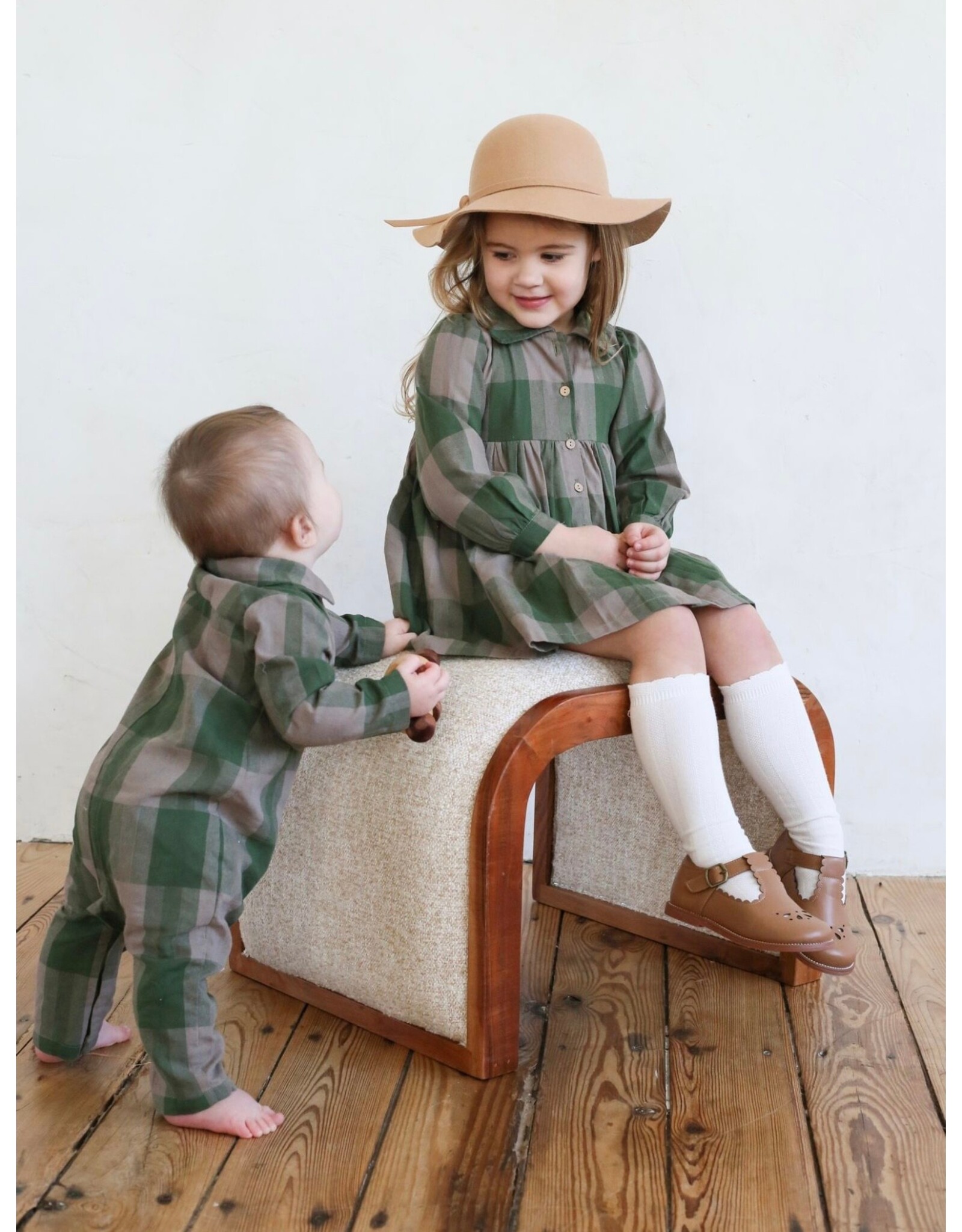 Be Girl Clothing Be Girl- Pine Flannel Collared Dress