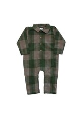Be Girl Clothing Be Girl- Pine Flannel Collared One Piece