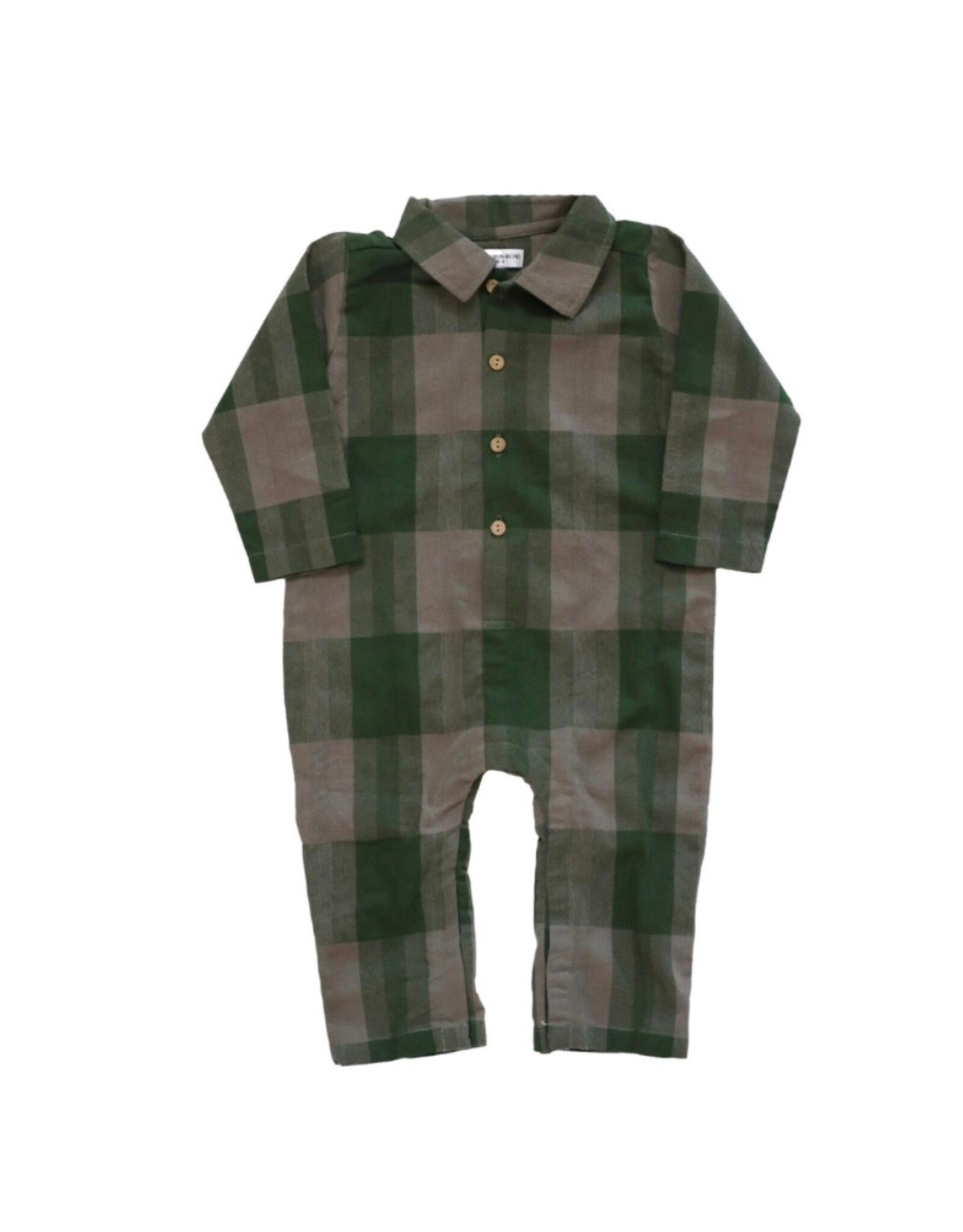 Be Girl Clothing Be Girl- Pine Flannel Collared One Piece