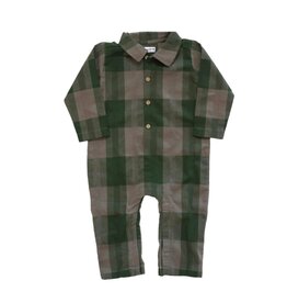 Be Girl Clothing Be Girl- Pine Flannel Collared One Piece