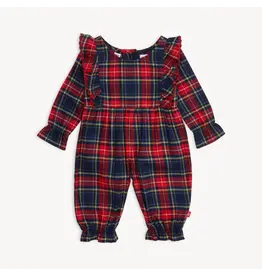 Magnetic Me Magnetic Me- Holiday Plaid Flannel Magnetic Ruffle Romper