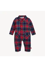 Magnetic Me Magnetic Me- Holiday Plaid Flannel Patch Pocket Magnetic Romper