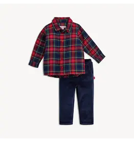 Magnetic Me Magnetic Me- Holiday Plaid Flannel Henley Top & Pant