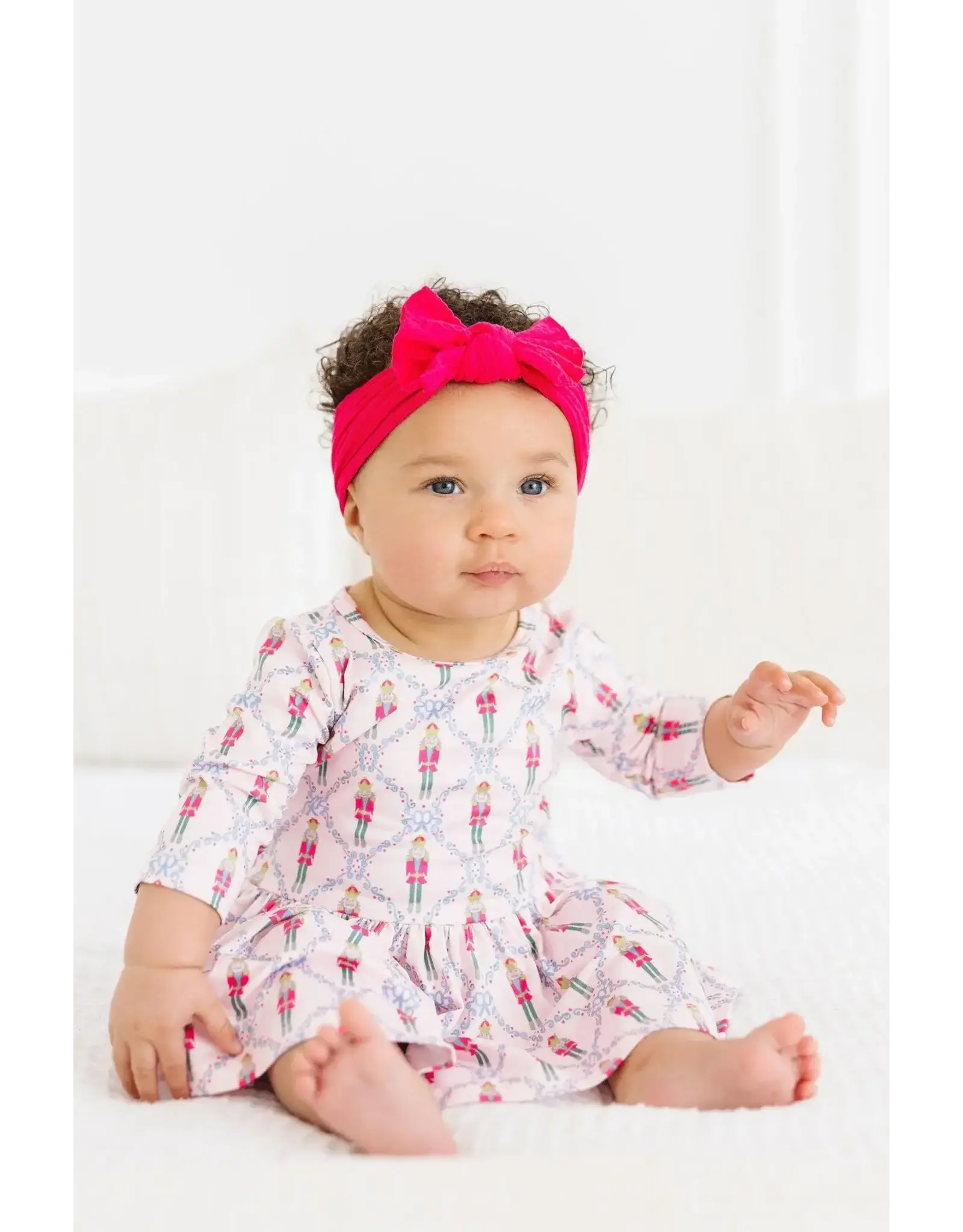 Mila & Rose Mila & Rose-  Pink Nutcracker Twirl Flutter Bodysuit