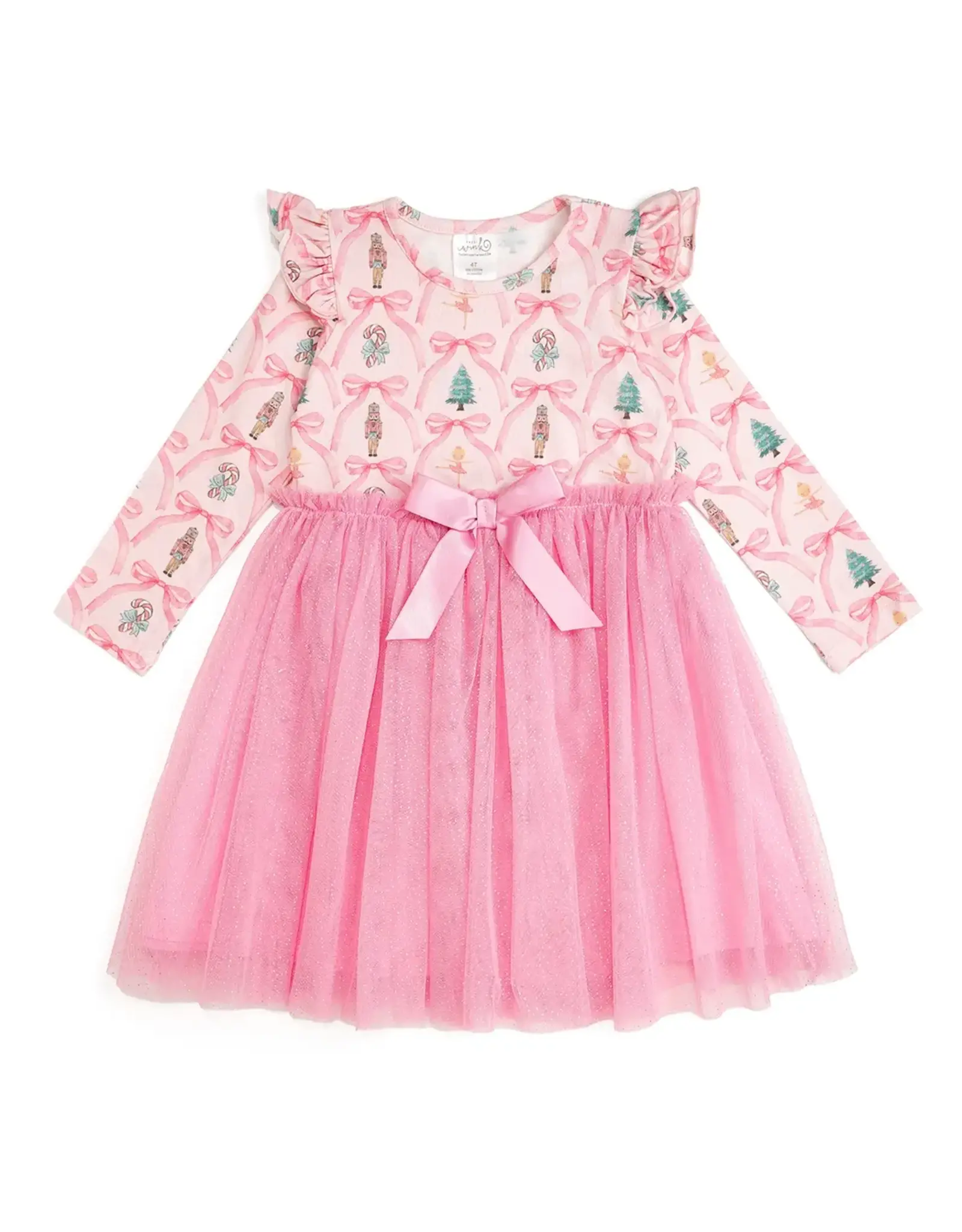 Sweet Wink- Nutcracker Trellis Christmas L/S Tulle Dress