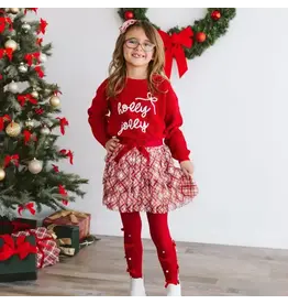 Sweet Wink- Christmas Plaid Bow Tiered Tutu
