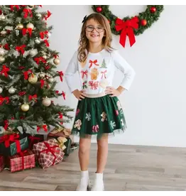 Sweet Wink- Gingerbread Joy Sequin Tutu