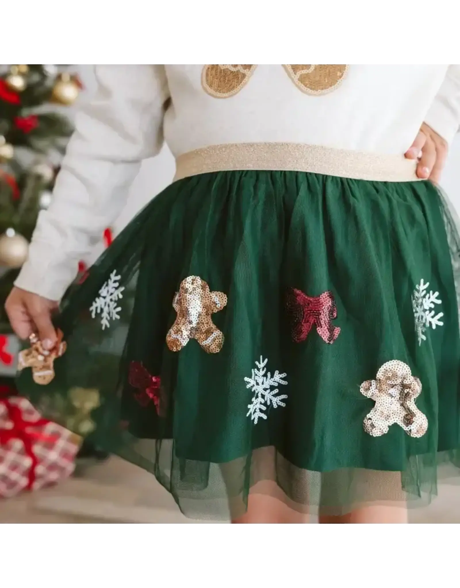 Sweet Wink- Gingerbread Joy Sequin Tutu