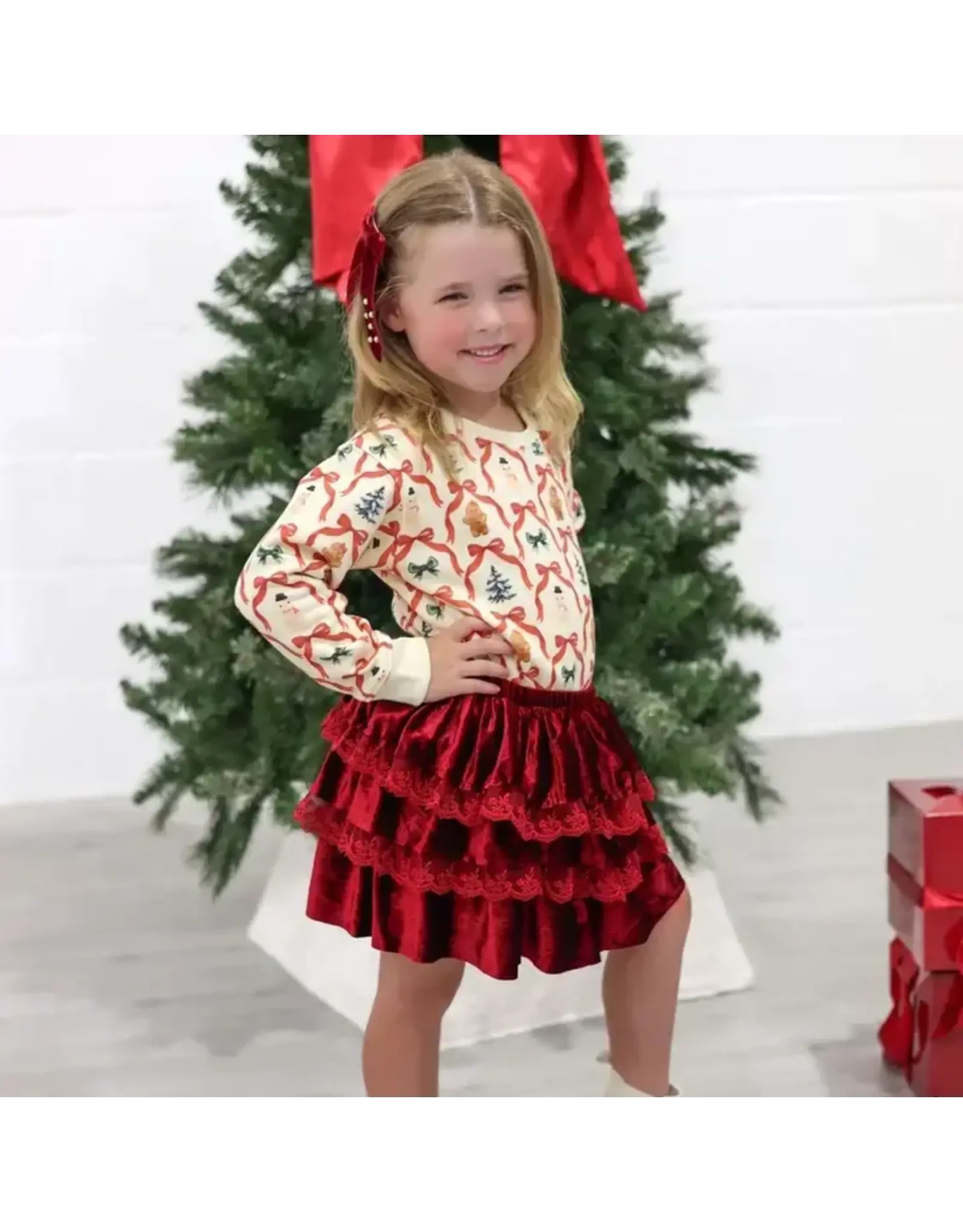 Sweet Wink- Ruby Red Velvet Tiered Christmas Tutu