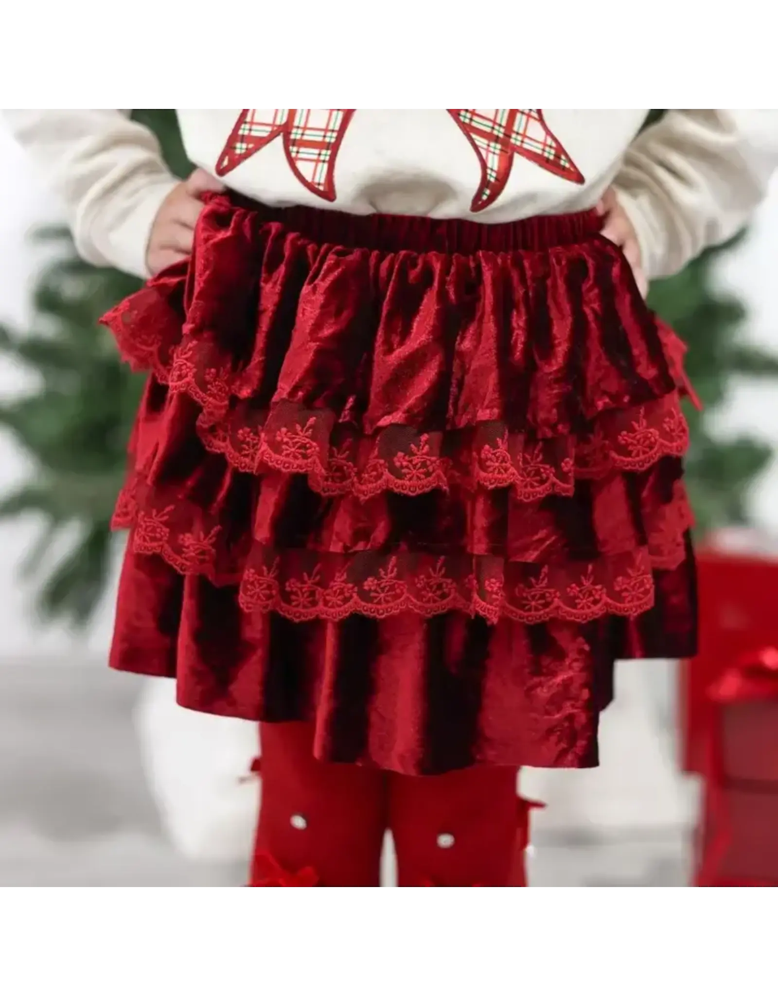 Sweet Wink- Ruby Red Velvet Tiered Christmas Tutu