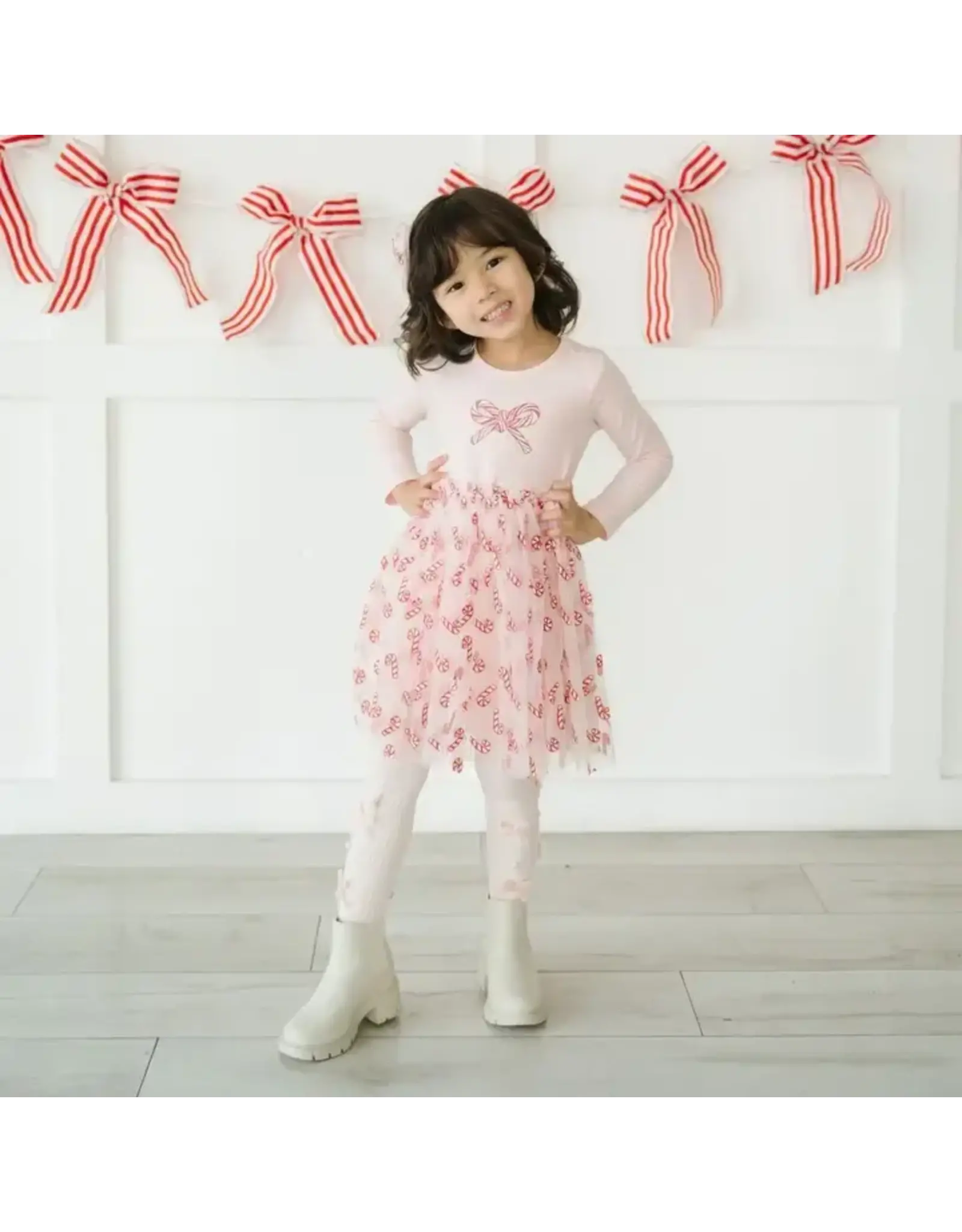 Sweet Wink- Candy Cane Confetti Christmas L/S Tutu Dress