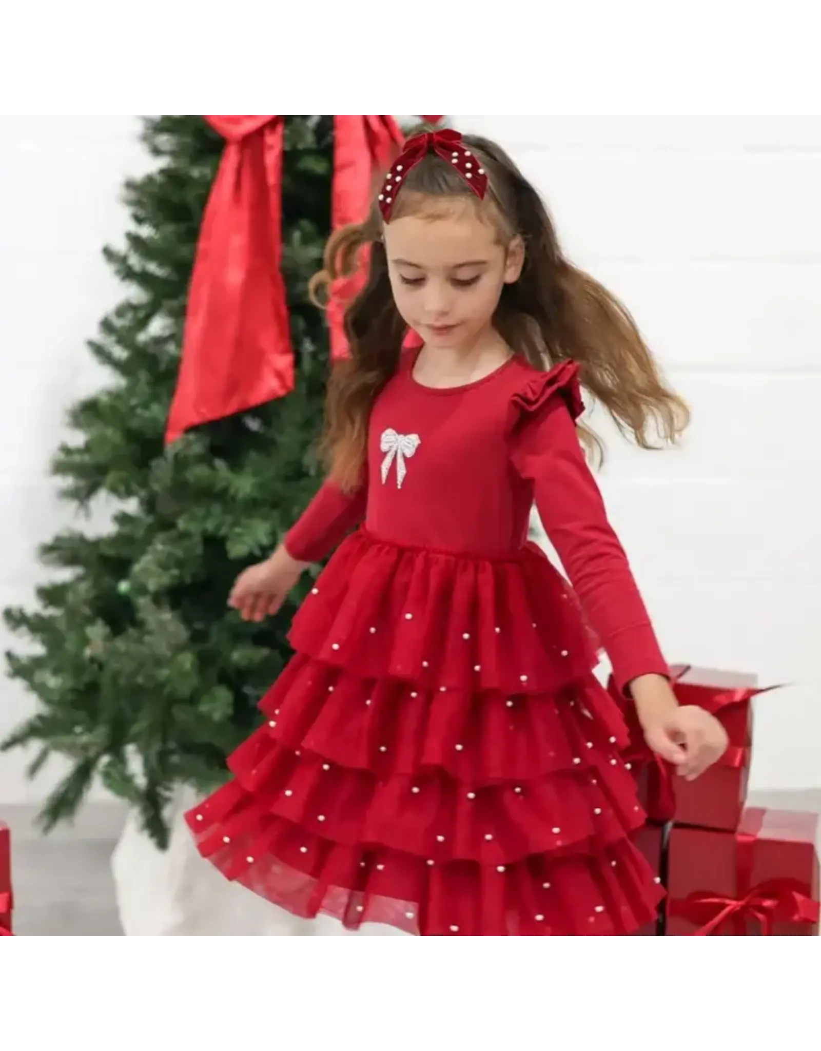 Sweet Wink Sweet Wink- Christmas Pearl L/S Tutu Dress