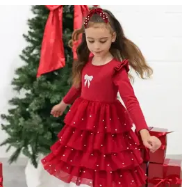 Sweet Wink Sweet Wink- Christmas Pearl L/S Tutu Dress