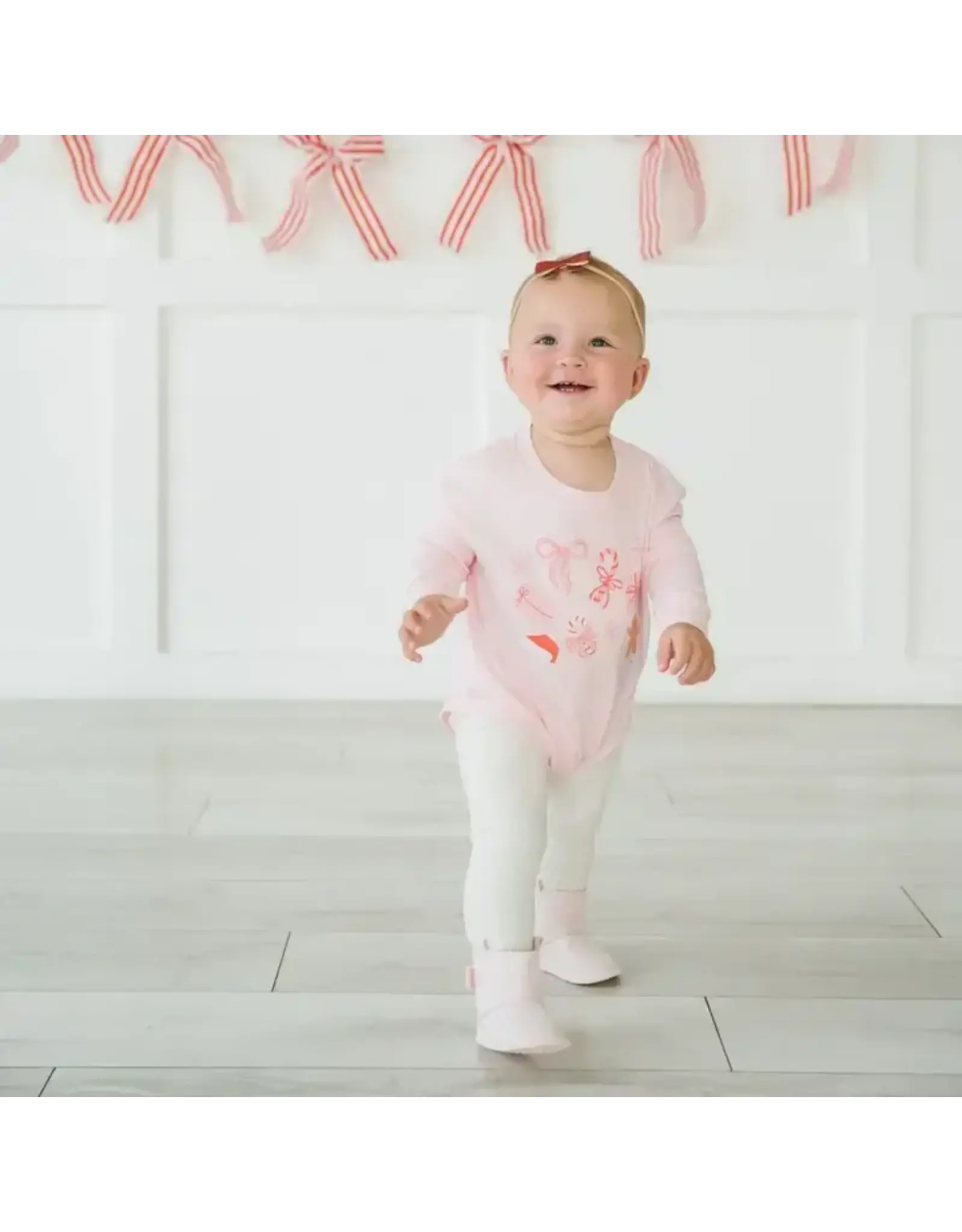 Sweet Wink- Christmas Fun L/S Romper: Ballet