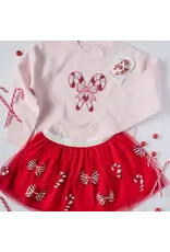 Sweet Wink- Candy Cane Patch Christmas Sweatshirt: Ballet