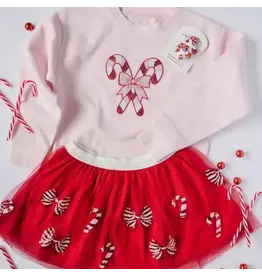 Sweet Wink- Candy Cane Patch Christmas Sweatshirt: Ballet