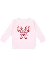 Sweet Wink- Candy Cane Patch Christmas Sweatshirt: Ballet