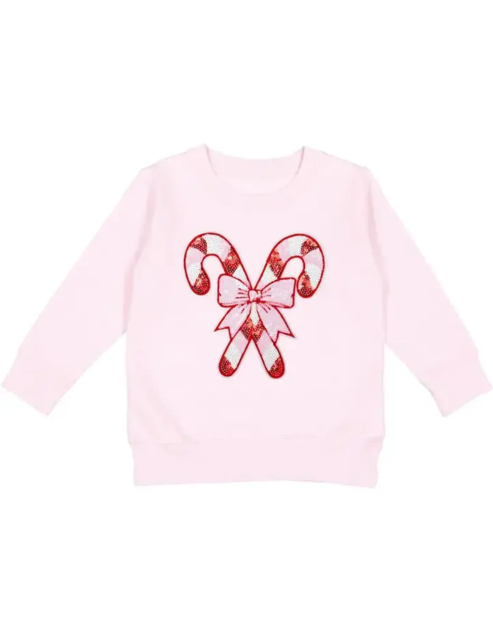 Sweet Wink- Candy Cane Patch Christmas Sweatshirt: Ballet