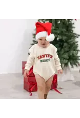Sweet Wink- Santa's Favorite Christmas L/S Romper: Natural