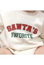 Sweet Wink- Santa's Favorite Christmas L/S Romper: Natural