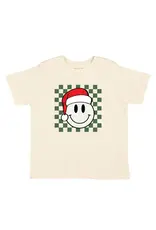 Sweet Wink- Santa Smiley Christmas Shirt: Natural