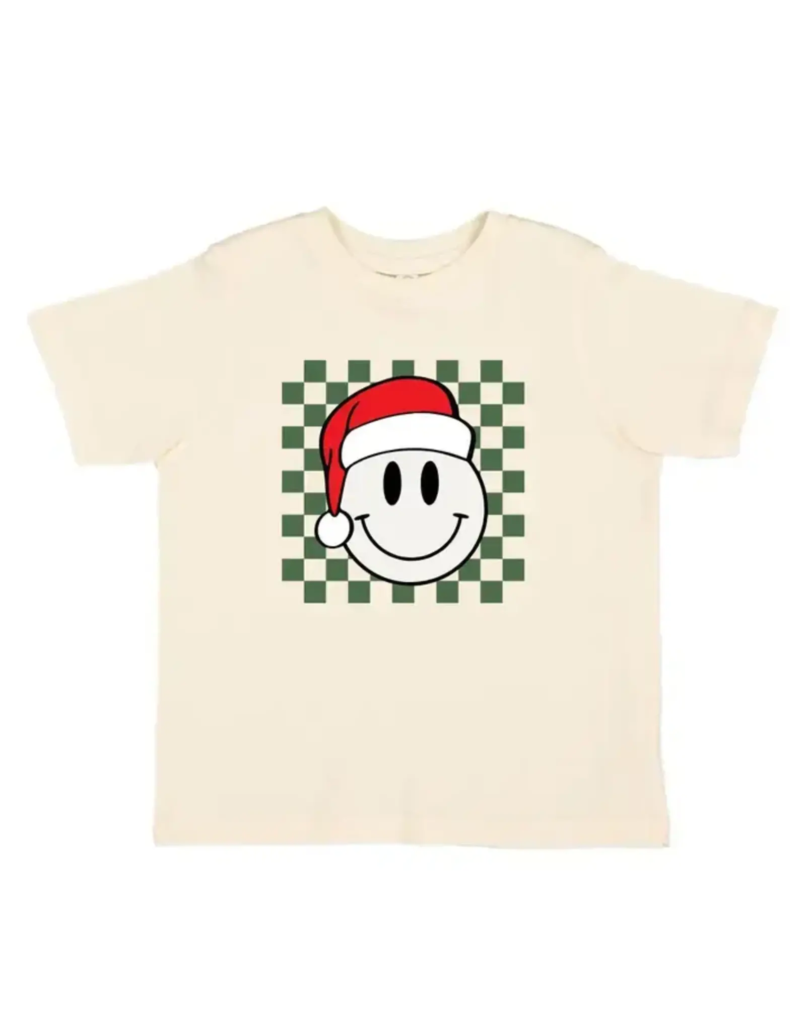 Sweet Wink- Santa Smiley Christmas Shirt: Natural