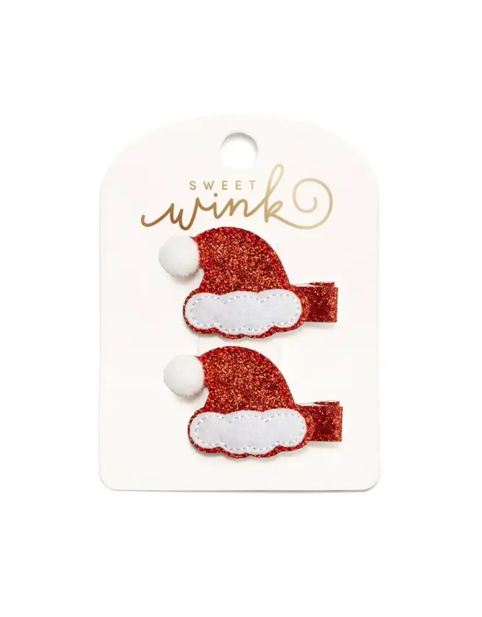 Sweet Wink- Red Santa Hat Christmas Clip Set