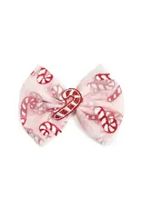 Sweet Wink- Candy Cane Confetti Christmas Tulle Bow Clip