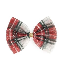 Sweet Wink- Christmas Bow Plaid Clip