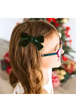 Sweet Wink- Emerald Green Velvet Christmas Bow Clip