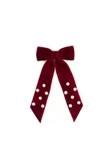 Sweet Wink- Ruby Red Velvet Coquette Bow Clip