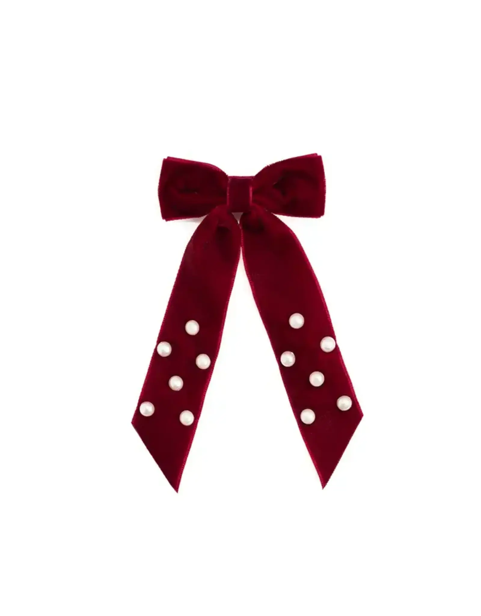 Sweet Wink- Ruby Red Velvet Coquette Bow Clip