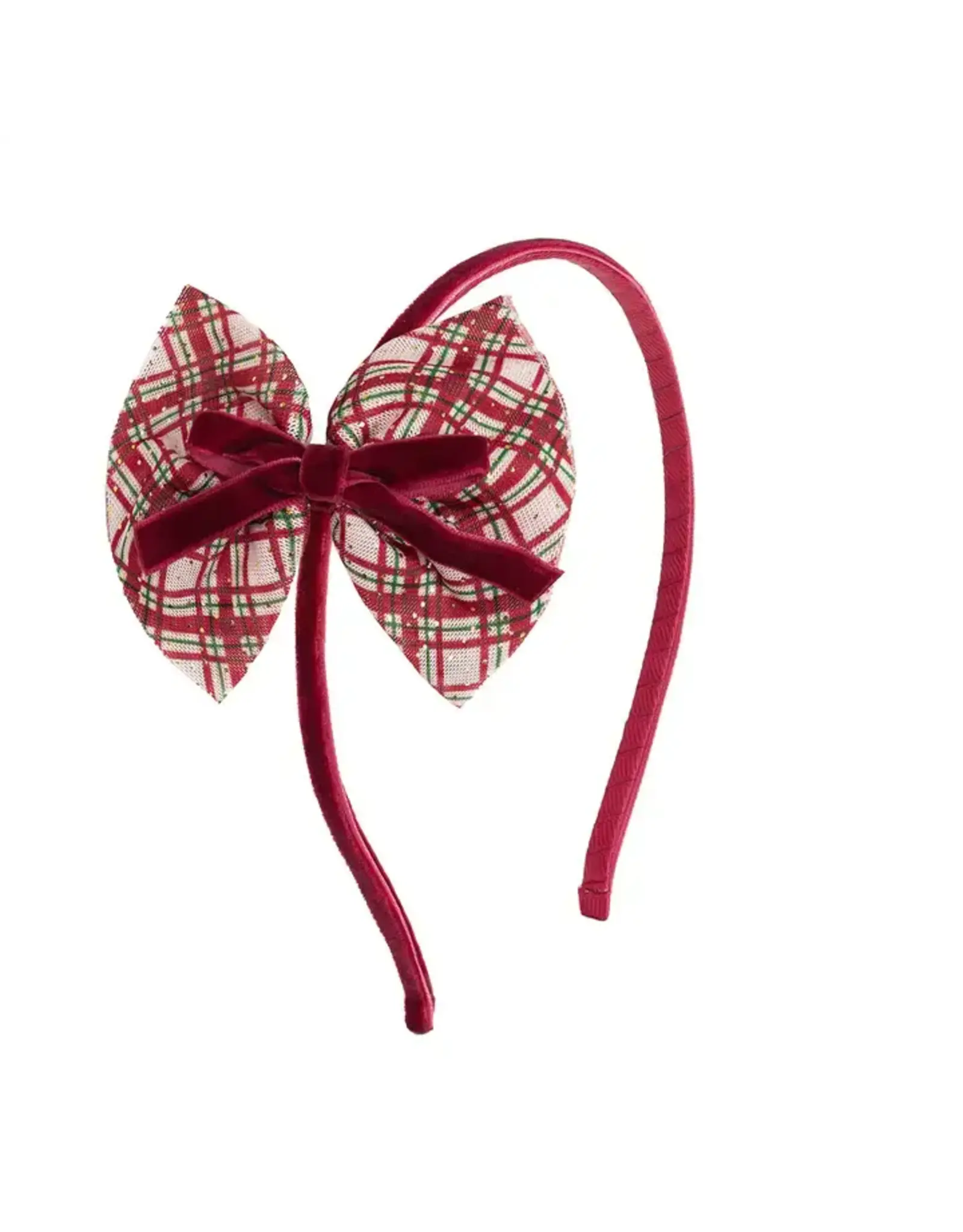 Sweet Wink- Christmas Plaid Layered Bow Headband