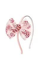 Sweet Wink- Candy Cane Confetti Christmas Tulle Bow Headband