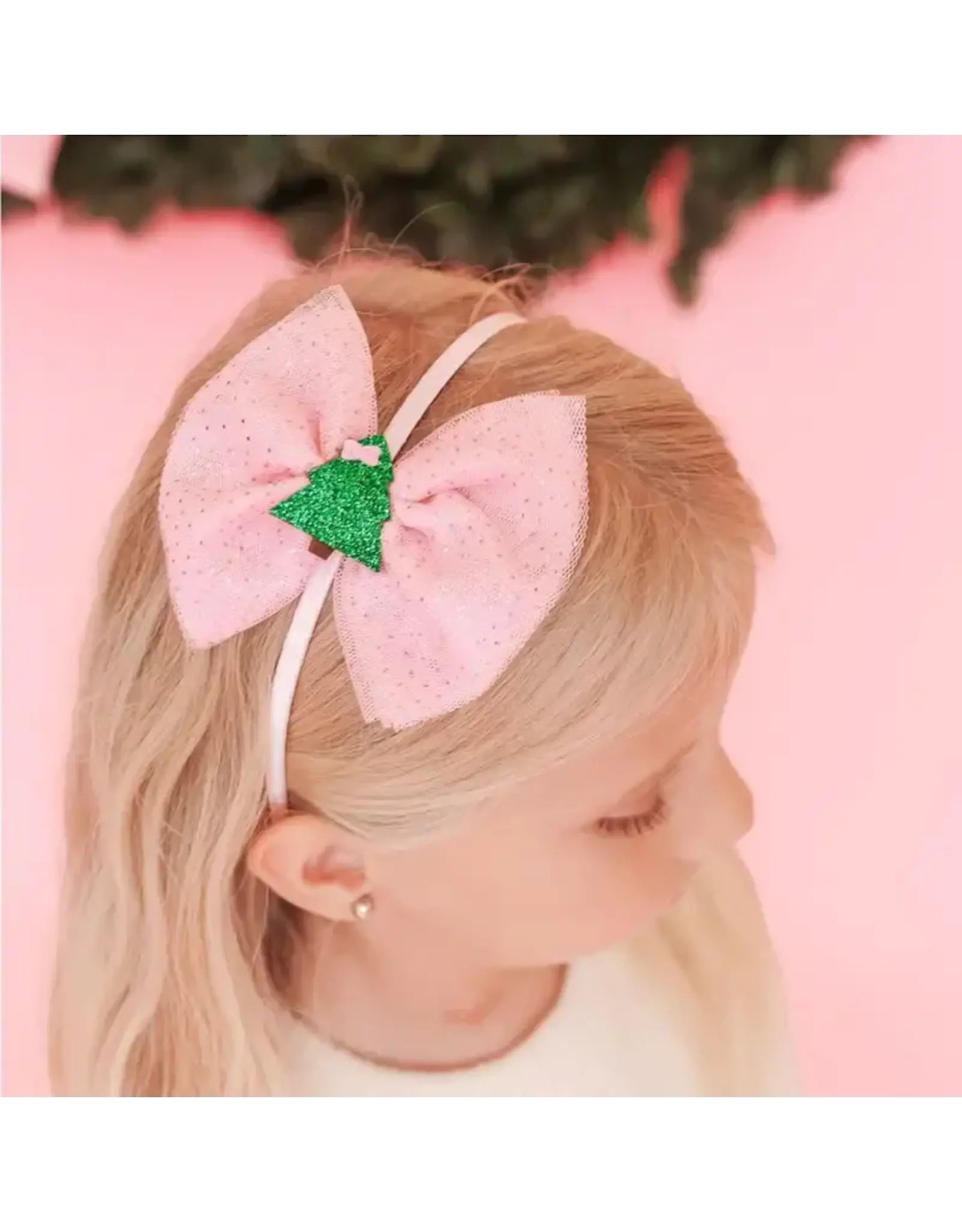 Sweet Wink- Christmas Tree Tulle Bow Headband