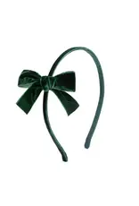 Sweet Wink- Emerald Green Velvet Bow Christmas Headband
