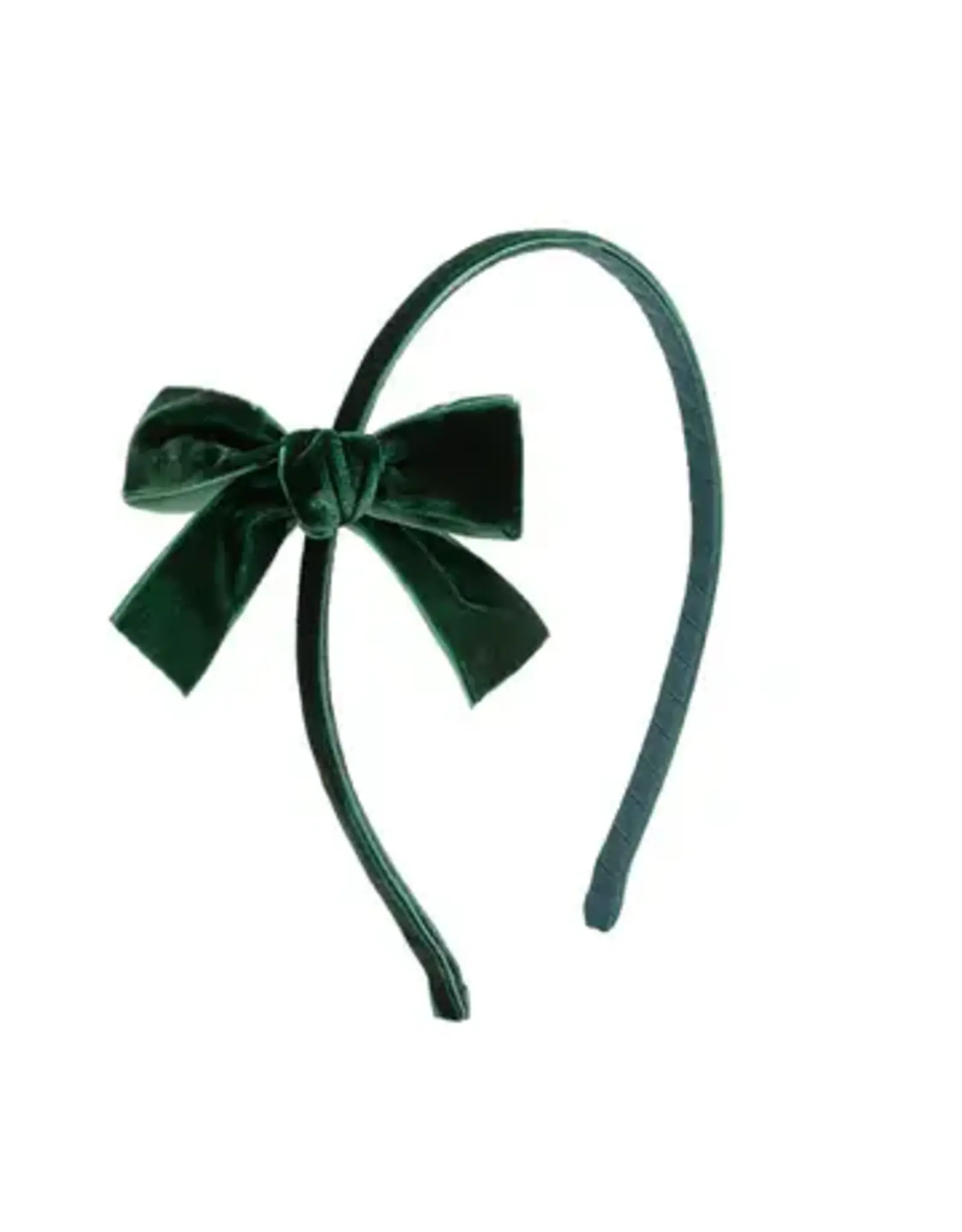 Sweet Wink- Emerald Green Velvet Bow Christmas Headband