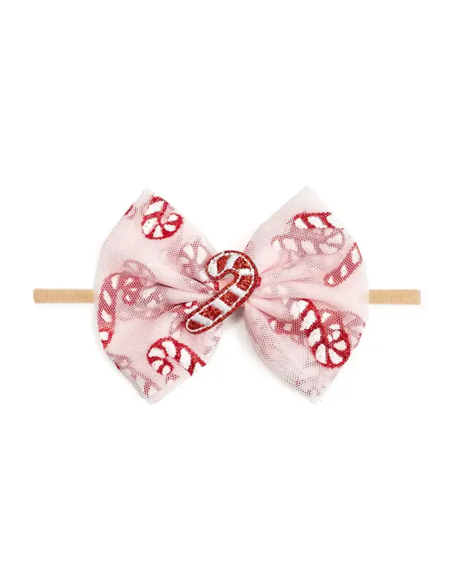 Sweet Wink- Candy Cane Confetti Christmas Tulle Soft Headband