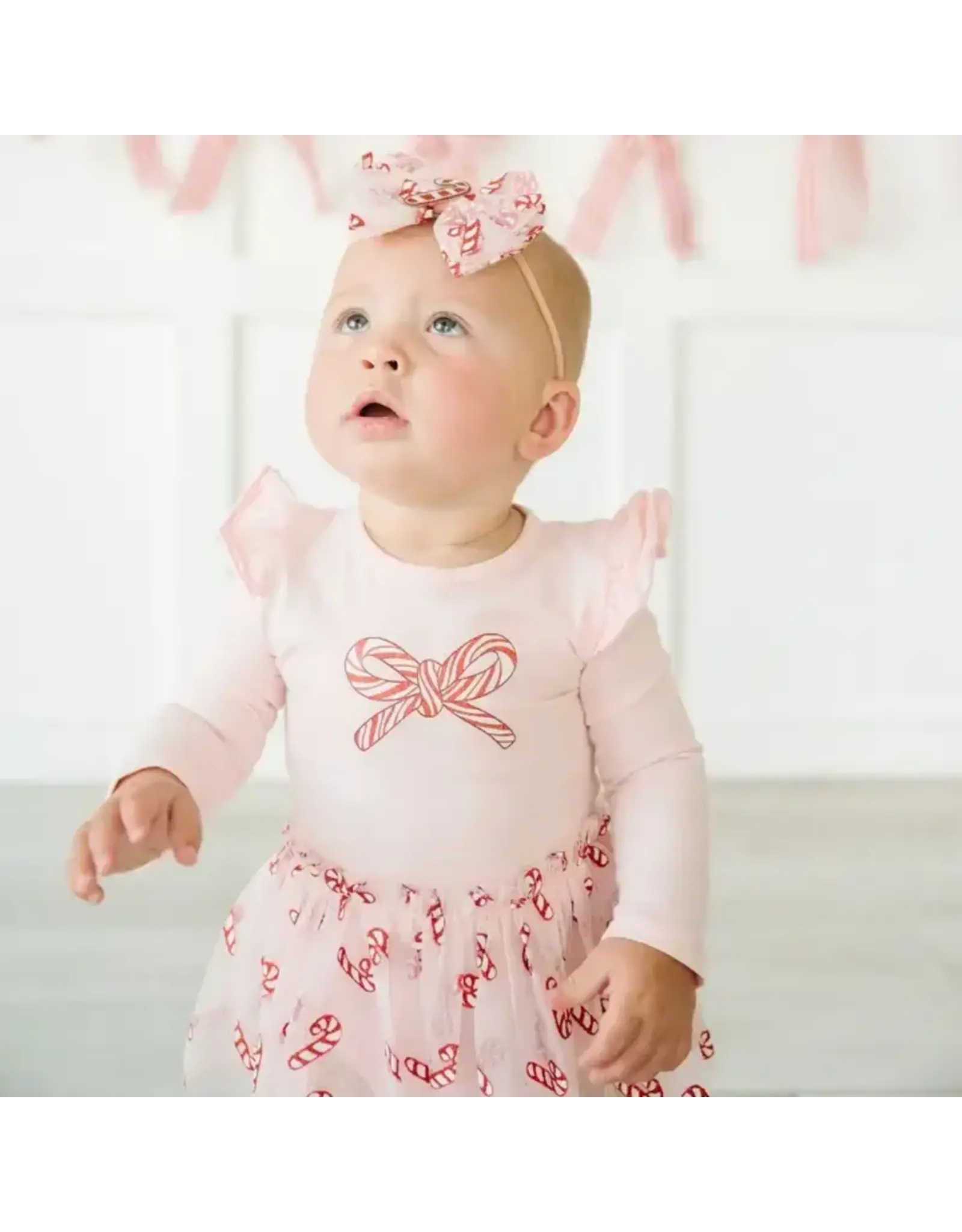 Sweet Wink- Candy Cane Confetti Christmas Tulle Soft Headband