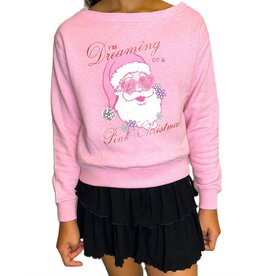 Paper Flowers- Dreaming Pink Christmas Santa Sweatshirt
