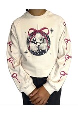 Paper Flowers- Bows & Disco Ball Emb Sweatshirt
