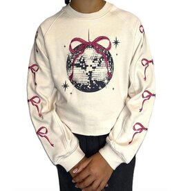 Paper Flowers- Bows & Disco Ball Emb Sweatshirt