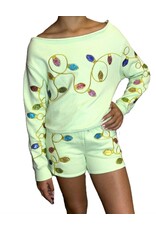 Paper Flowers- Sequins Christmas Lights Sweatshirt