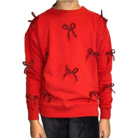 Paper Flowers- Bow Applique Sweatshirt