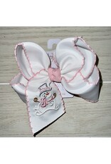 Beyond Creations Beyond Creations- Light Pink Scarf Snowman Crochet Edge 5.5" Knot Bow