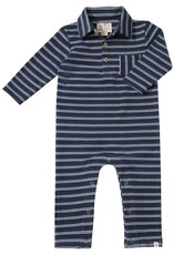 Me & Henry Me & Henry- Kingston Navy Double Stripe Polo Romper