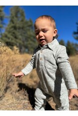 Me & Henry Me & Henry- Kingston Heathered Green Polo Romper