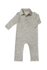 Me & Henry Me & Henry- Kingston Heathered Green Polo Romper