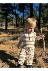 Me & Henry Me & Henry- Kingston Cream/Orange Stripe Polo Romper