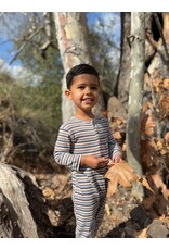 Me & Henry Me & Henry- Mason Ribbed Henley Beige/Blue/Cream Romper